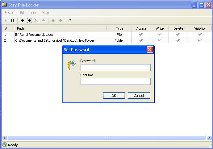 easy file locker invalid password